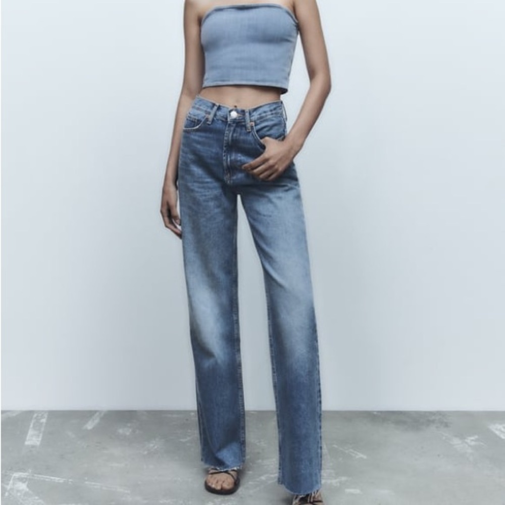 Zara TRF WIDE LEG JEANS size 8